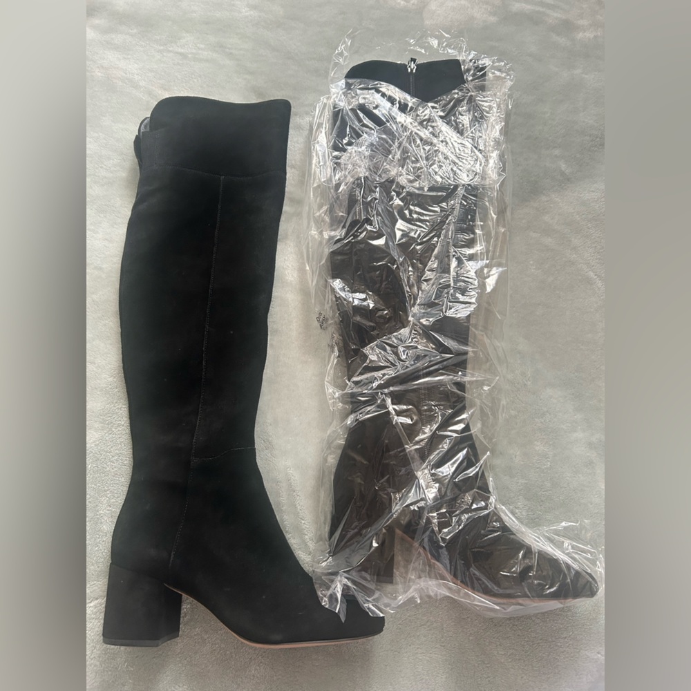 Franco Sarto Kerri Over The Knee Suede Boots Black Heeled Women’s 7M